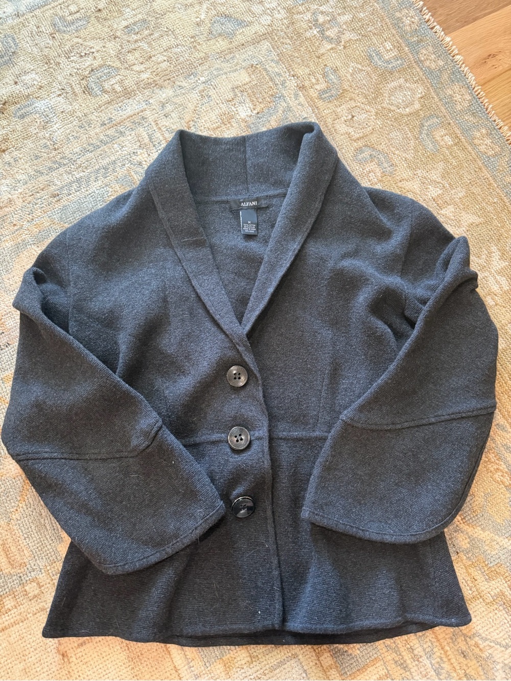 Alfani Black Shawl-Collar Three-Button Jacket